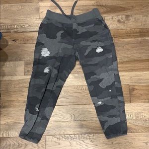 Aerie ripped camo sweats